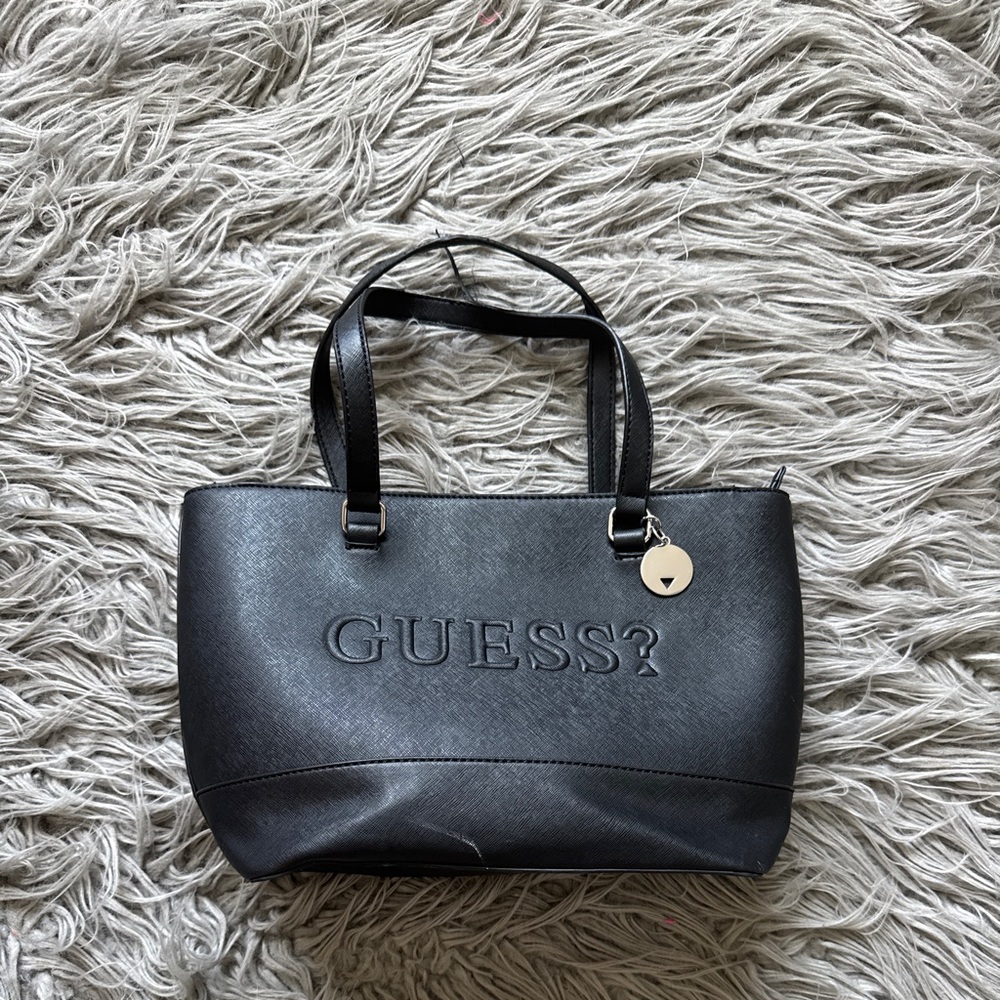 GUESS Charcoal Embossed Logo Tote
